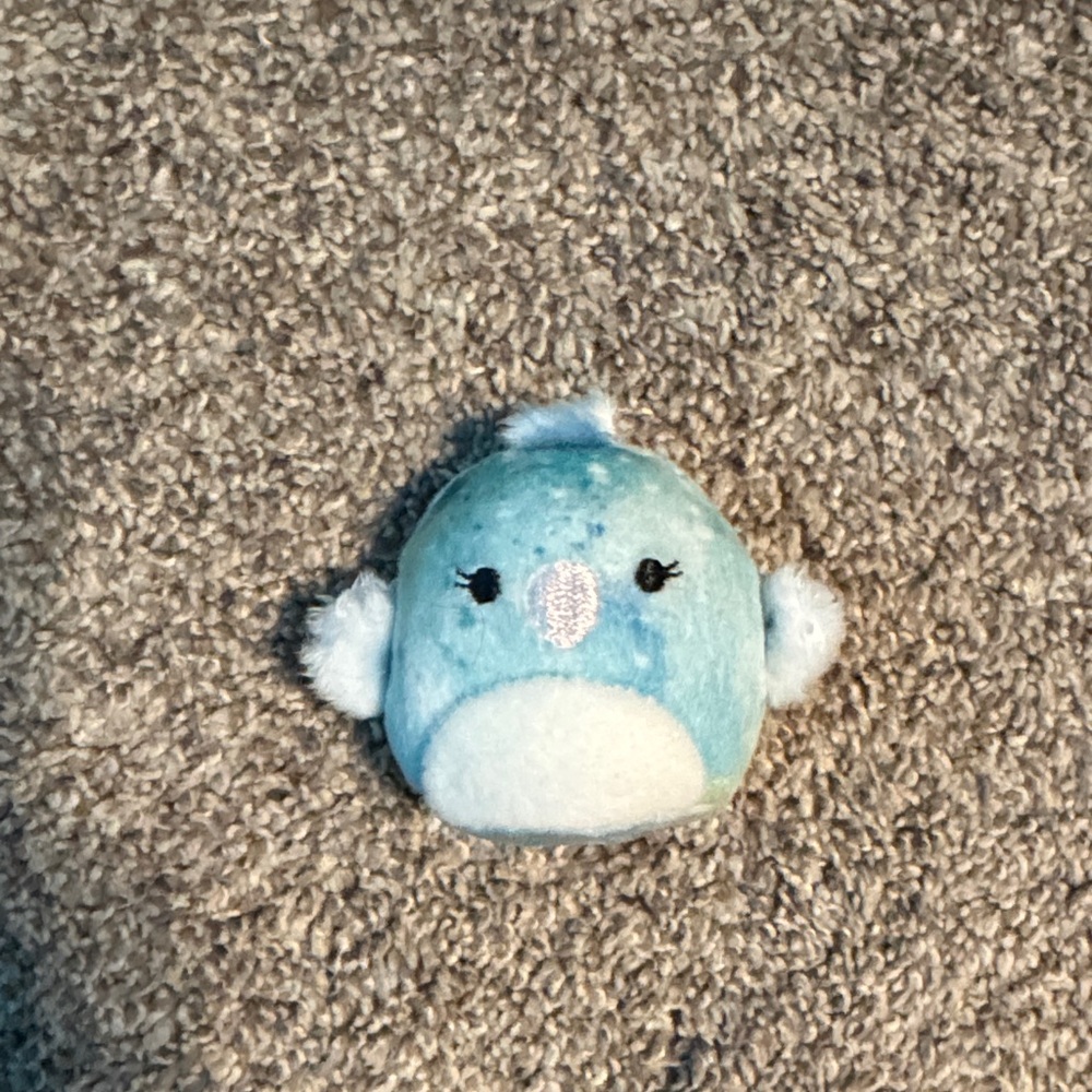 Squishmallows Blue and White Plush Bird